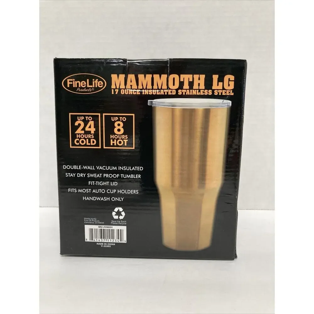 Mammoth LG Tumbler 17 oz Insulated Stainless Steel Copper Exterior Double Wall